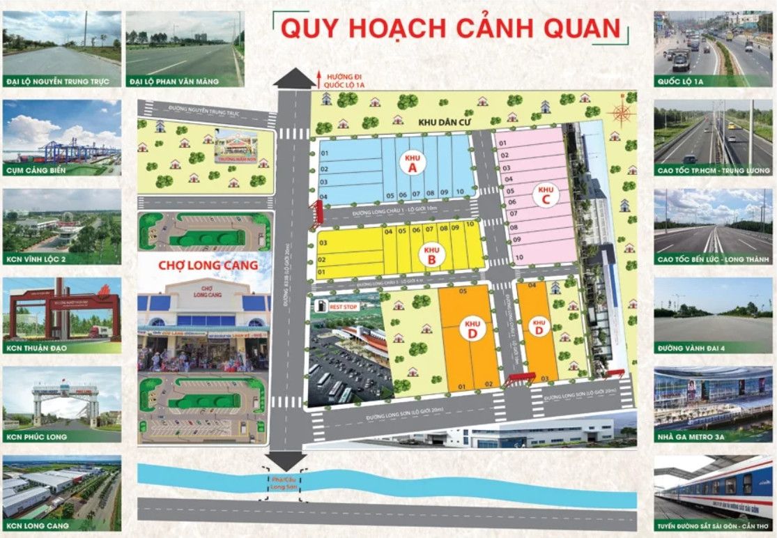 Mặt bằng dự án Long Châu Phố Chợ