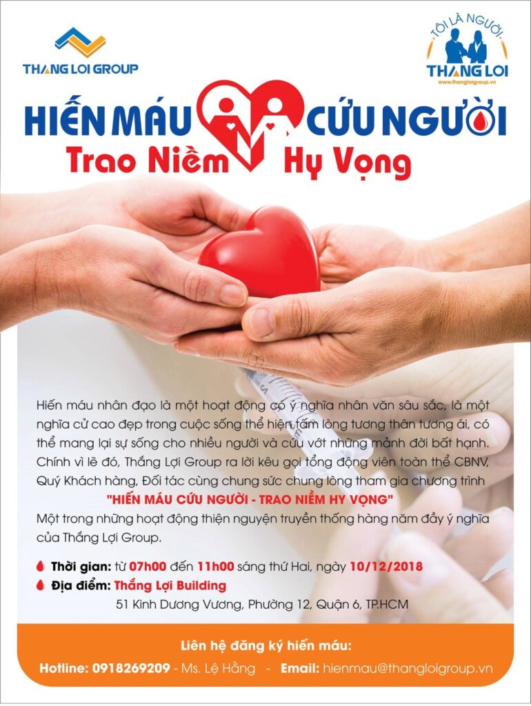 Người Thắng Lợi tổ chức ngày hội “Hiến máu cứu người – Trao niềm hy vọng”